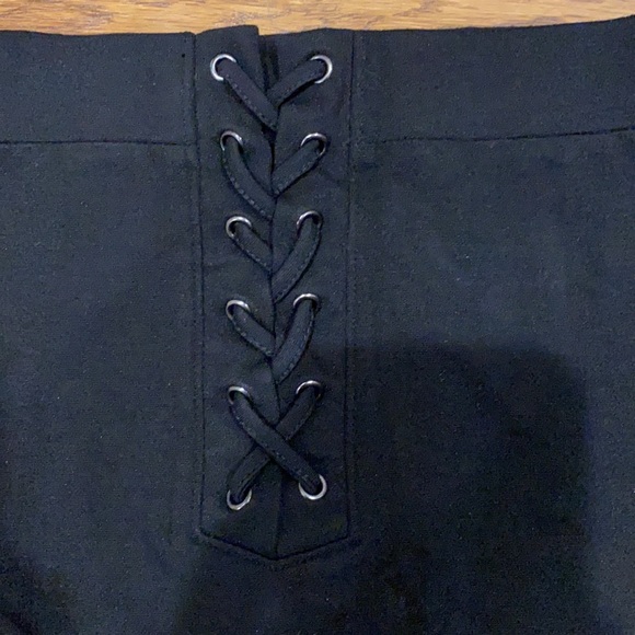 Black Lace Up Mini Skirt - Picture 3 of 4